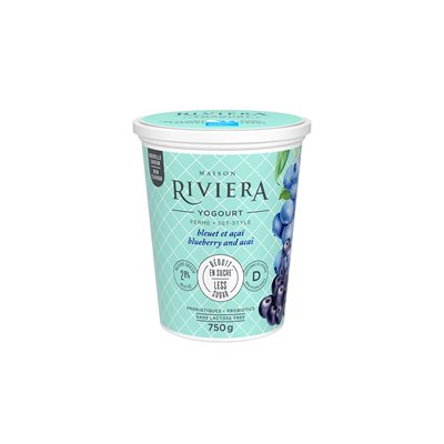 Maison Riviera Yogourt Ferme Bleuet & Baie D'Acai 750g Maison Riviera Yogourt Ferme Bleuet & Baie D'Acai 750g