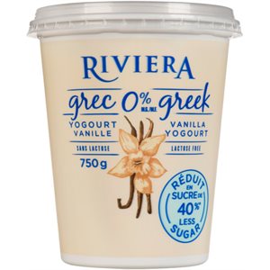 Maison Riviera Greek Vanilla Yogurt Reduced In Sugar 0% Mg 750 g