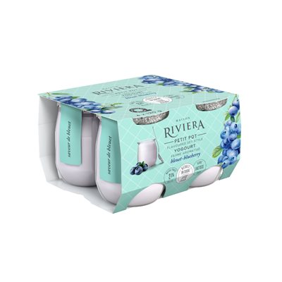 RIVIERA YOG FERME BLEUET REDUIT EN SUCRE 4x120g RIVIERA YOG FERME BLEUET REDUIT EN SUCRE 4x120g