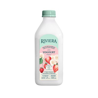 Riviera Strawberry Banana Drinkable Lactose Free Yogourt 946ml