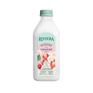 Riviera Strawberry Banana Drinkable Lactose Free Yogourt 946ml