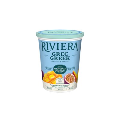 Riviera Yogourt Grec 0% Mangue Fruit De La Passion 650G Riviera Yogourt Grec 0% Mangue Fruit De La Passion 650G