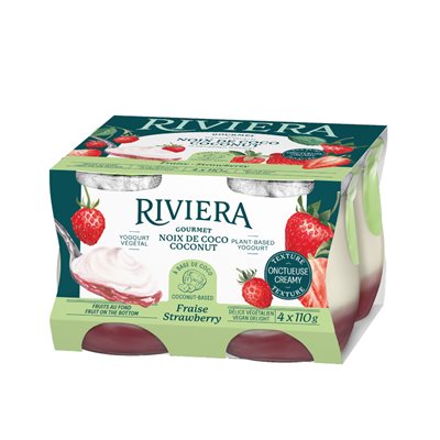 RIVIERA DELICE VEGETAL FRUITS AU FOND FRAISE 4x110g
