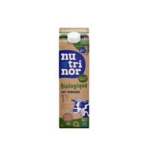 Nutrinor Biologique Lait Nordique Lait Partiellement écrémé 1% M.G. 1 L