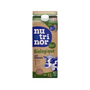 Nutrinor Biologique Lait Nordique Partiellement écrémé 1% M.G. 2 L