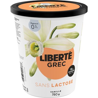 Liberte GREEK YOGURT 0% LACTOSE FREE VANILLA 750G