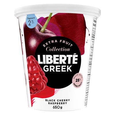 Libérte YAOURT CERISE NOIR & FRAMB 2% XTRA FRUITS 650G Libérte YAOURT CERISE NOIR & FRAMB 2% XTRA FRUITS 650G