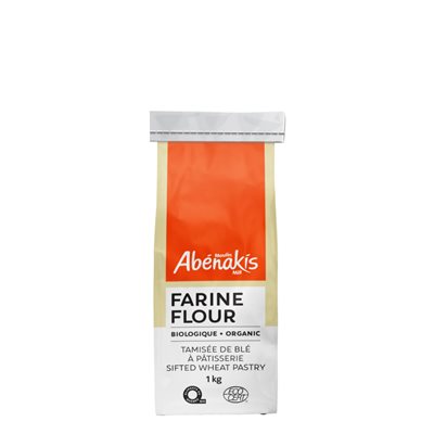 Abenakis Farine de blé biologique tamisée pour pâtisserie 1 kg