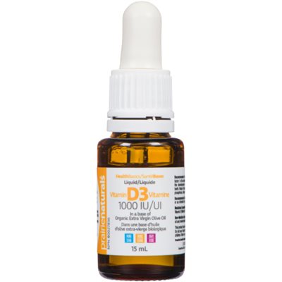 Prairie Naturals Santé Bases Vitamine D3 Liquide 1000 UI 15 ml