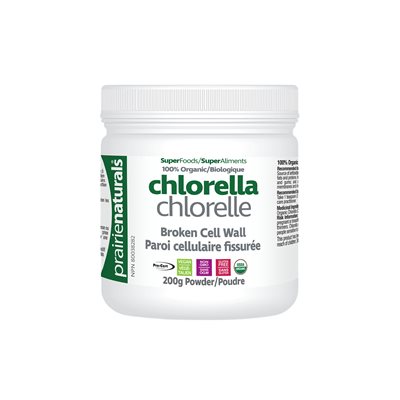 Prairie Naturals Chlorelle biologique à paroi cellulaire fissurée - poudre