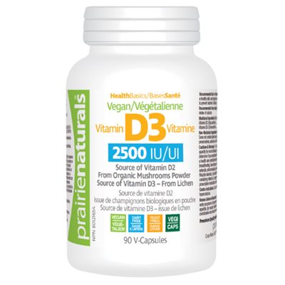 Prairie Naturals Vitamine D végétalienne 2500 UI