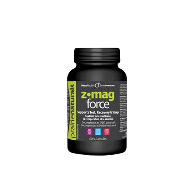 Zâ—Mag-Force zinc, aspartate de magnéisum, P5P (B6) et extrait de basilic sacré - 60 v-capsules