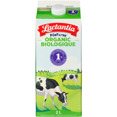 Lactantia PÅ«rFiltre Lait Partiellement écrémé Biologique 1% M.G. 2 L