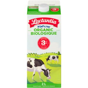 Lactantia PÅ«rFiltre Lait Entier Biologique 3.8% M.G. 2 L