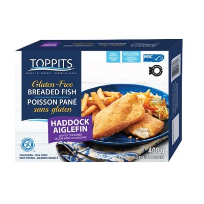 Toppits Gluten-Free Breaded Fish - Lightly Seasoned Haddock 400g