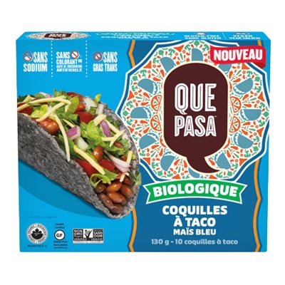 Que Pasa Coquilles Taco Mais Bleu Bio 130g Que Pasa Coquilles Taco Mais Bleu Bio 130g