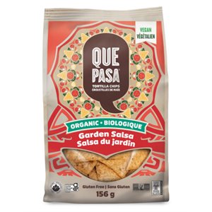 QUE PASA ORGANIC CORN CHIPS GARDEN SALSA 156g