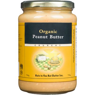 Nuts to You Nut Butter Beurre d'Arachides Biologiques Croquant 750 g