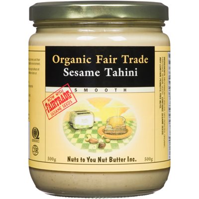 Nuts to You Nut Butter Organic Fair Trade Smooth Sesame Tahini 500 g 