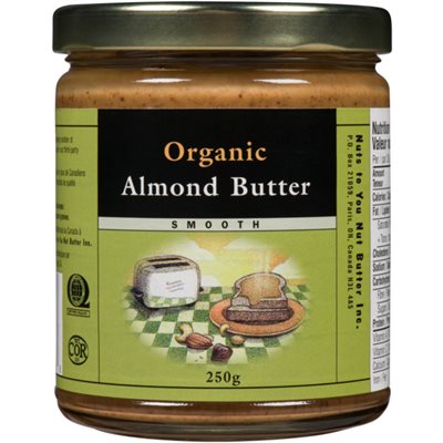 Nuts to You Nut Butter Smooth Organic Almond Butter 250 g 