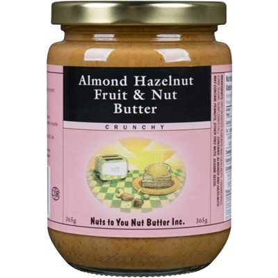 Nuts to You Nut Butter Almond Hazelnut Fruit & Nut Butter Crunchy 365 g 