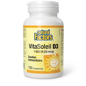 Natural Factors VitaSoleil D3 1 000 UI 180 comprimés
