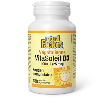 Natural Factors Vegan SunVitamin D3 1000 IU 180 Vegetarian Capsules