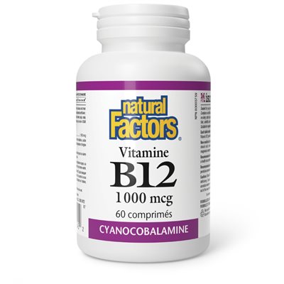 Natural Factors Vitamine B12 1 000 mcg 60 comprimés