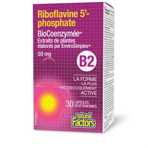 Natural Factors BioCoenzymated Riboflavin 5'-Phosphate * B2 50 mg 30 Vegetarian Capsules