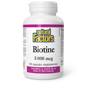 Natural Factors Biotine 5 000 mcg 60 capsules végétariennes