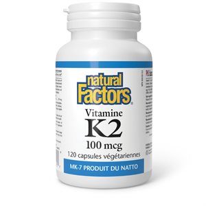 Natural Factors Vitamin K2 100 mcg 120 Vegetarian Capsules