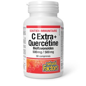 Natural Factors C Extra+ Quercétine Bioflavonoïdes 500 mg / 500 mg 90 comprimés