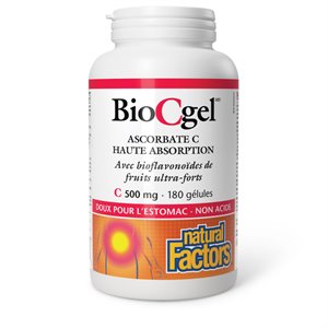 Natural Factors BioCgel Ascorbate C Haute absorption 500 mg 180 gélules