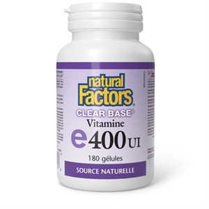 Natural Factors Vitamin E Clear Base® Natural Source 400 IU 180 Softgels