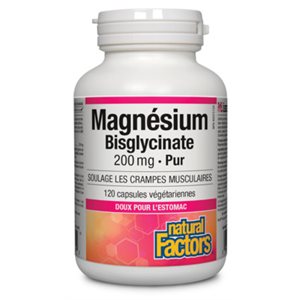 Natural Factors Magnésium Bisglycinate Pur 200 mg 