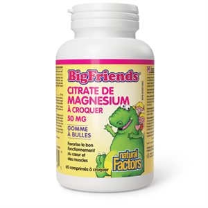 Natural Factors Chewable Magnesium Citrate 50 mg 60 Chewable Tablets Bubble gum