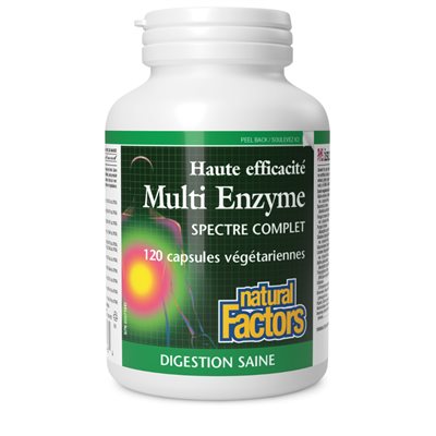 Natural Factors Multi Enzyme High Potency Full Spectrum 120 Vegetarian Capsules