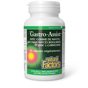 Natural Factors Gastro-Assist® with mastic gum, Saccharomyces boulardii & zinc L-carnosine 60 Vegetarian Capsules