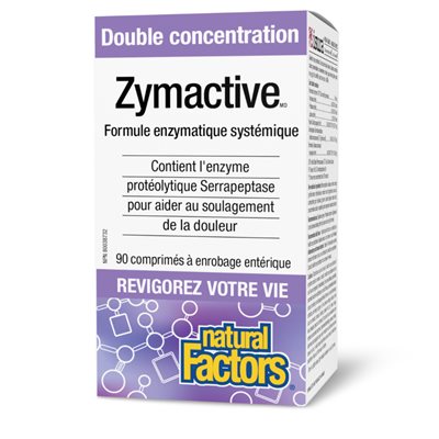 Natural Factors Zymactive Double concentration 90 comprimés à enrobage entérique