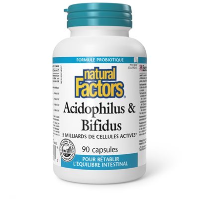 Natural Factors Acidophilus & Bifidus 5 Billion Active Cells 90 Capsules