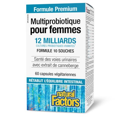 Natural Factors Women's Multi Probiotic 12 Billion Live Probiotic Cultures 60 Vegetarian Capsules