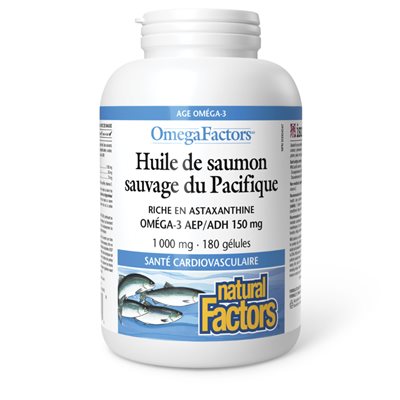 Natural Factors Wild Pacific Salmon Oil RICH IN ASTAXANTHIN 1000 mg 180 Softgels