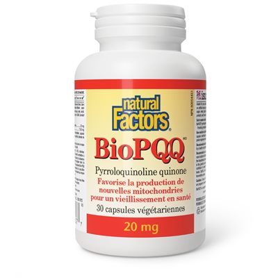 Natural Factors BioPQQ Pyrroloquinoline Quinone 20 mg 30 Vegetarian Capsules