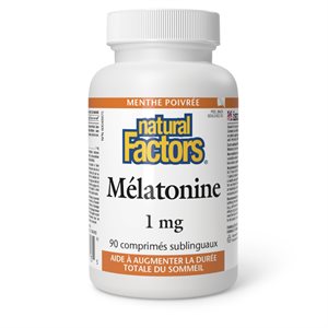 Natural Factors Melatonin 1 mg 90 Sublingual Tablets Peppermint