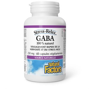 Natural Factors 100% Natural GABA 250 mg 60 Vegetarian Capsules