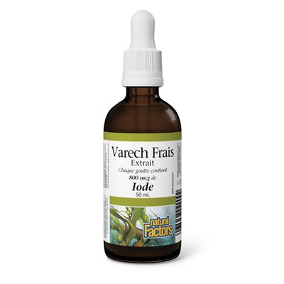 Natural Factors Extrait de varech frais 800 mcg d’iode 50 mL liquide