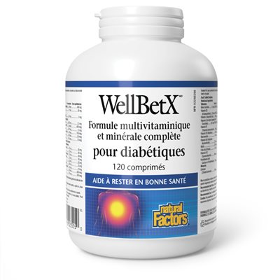 Natural Factors WellBetX® Complete Diabetic Multivitamin & Mineral Formula 120 Tablets