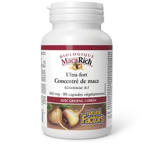 Natural Factors Organic MacaRich® Super Strength Maca Concentrate 500 mg 90 Vegetarian Capsules