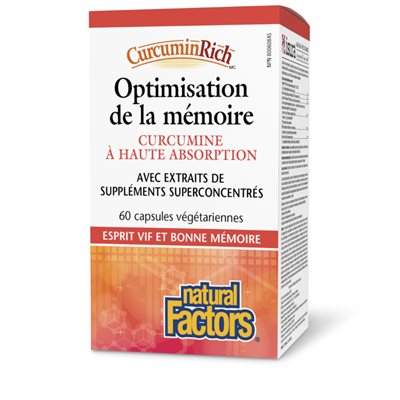 Natural Factors Optimisation de la mémoire 60 capsules végétariennes