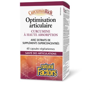 Natural Factors Optimisation articulaire curcumine à haute absorption 60 capsules végétariennes